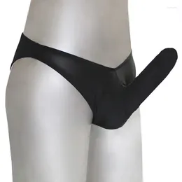 Underpants Brand Men's 2023 Ice Silk Soft Sexy Penis Sheath Briefs Gay Erect Underwear