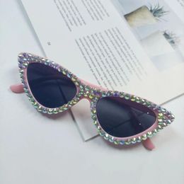 Sunglasses Fashion Diamond Studded Cat Eye For Women's Light Luxury Party Rhinestone Glasses Summer Sun