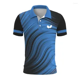 Men's Polos Table Tennis T-shirt Men Women 2023 Est Quick Dry T Shirts Unisex Summer Athletic Polo Neck Top Tees Casual Sport Shirt