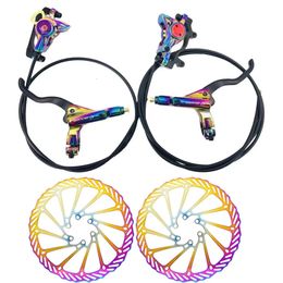 Bike Brakes ZOOM Rainbow External Internal Wiring Hydraulic Disc Brake Bicycle Front Rear 900 1500mm Hose MTB Bike Oil Pressure Brakes 231031