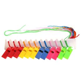 24 Pcs Color Plastic Cheer Sports Basketball Soccer Ball Fans Referee Whistle Cheerleading SouvenirsWhistle Team Sports