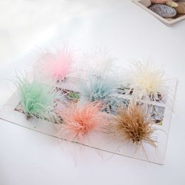 Ostrich Brooch for Women Fashion Lapel Pins Hair Hat Jewellery Accessories Vintage Floral Feathers Corsage Pin