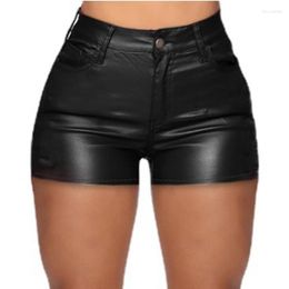 Women's Shorts Sexy Y2k Woman PU Leather Skinny Elastic High Waist Short Pants Women Clothing Faux Goth Leggings Summer