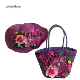 Straw bags for beach Rattan Bag Women New Elegant Straw handbag with hat Sun Visor UV protection female 2023 new design Bolsos 230401