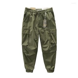 Men's Pants Men Trousers Vintage Overalls Fashion Side Pockets Cargo High Quality Cotton Army Green Harajuku Casual Pant