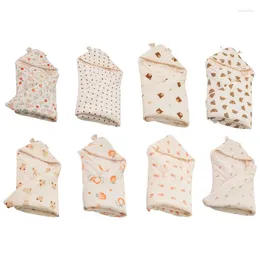 Blankets Cotton Blanket Born Envelope Hooded Towel Warm Baby Wrap Quilts
