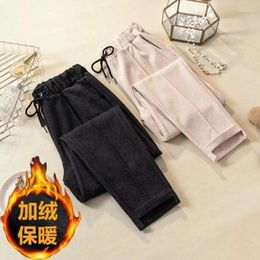 Women's Pants 023 Woollen Casual For Autumn Winter High Waist Trousers Ladies Thice Warm KoreanThick And Plush Korean Version W