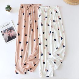 Women's Pants Cotton Knitted Pyjama Japanese Trousers Sleep Bottoms Large Size Loose Home For Outer Wear