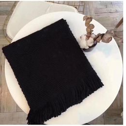 Wholesa-brand Winter Scarf High Quality Wool Silk Women and Men Two Side Black Red257a