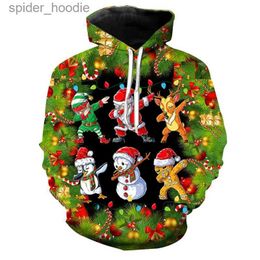 Felpe con cappuccio da uomo Felpe 2024 Brutto maglione di Natale unisex Stampa 3D Divertente Pullover di Natale Felpa con cappuccio Uomo Donna Autunno Inverno Abbigliamento taglie forti L231101