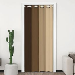 Curtain Nordic Style Brown Gradient Door Wind Insulation Screen Divider Ring Top Doorway Partition Home Decor 231101