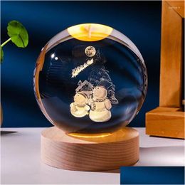 Party Decoration Party Decoration Christmas Decorations The Crystal Ball Festive 3D Effect Gifts For Children Desktop Drop Delivery Dh Dhth4