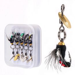 5pcs Fly Hooks Flies Insect Lures Bait Fly Fishing Decoy Bait Sequins Fishhook Trout Nymph Fly Fishing Lure Natural Insect Bait FishingFishing Lures trout hooks