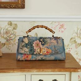 Evening Bags Fashion Retro Print Design Ethnic Style Handbag Luxury High Quality Cheongsam Chain One Shoulder Crossbody Bag