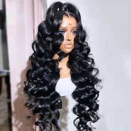 Loose Deep Wave Human Hair Wigs 13X4 HD Lace Frontal Wig Brazilian Pre Plucked Black/red/blonde/brown Synthetic Closure Wigs for Women