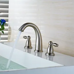 Bathroom Sink Faucets Vidric Solid Brass Construction And Cold 8' Widespread Basin Faucet Tap Three Holes
