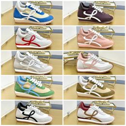 Luxury Flow Sneaker Nylon casual shoes Designer Men Women Leisure Classics Running shoe Fashion calfskin Suede Sneaker Wear-resistant sole De Training Shoes 01