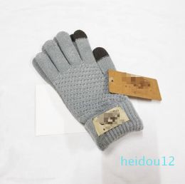 Woman Glove Designer Capeskin Gloves Letter Bare Wrist Finger Gloves Winter Warm Canvas Gloves