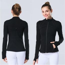 LU-088 2023 Giacca da yoga Donna Definisci Allenamento Cappotto sportivo Giacca da fitness lu Sport Quick Dry Activewear Top Solid Zip Up Felpa Sportwear Vendita calda LL