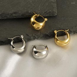 Hoop Earrings Designer High Quality Gold Plated Stainless Steel Round Empty Earring For Women