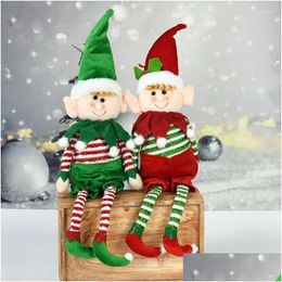 Party Decoration Party Decoration 1Pcs Christmas Plush Legs Elf Doll Ornaments Years Home Gifts Xmas Tree Boy Girl Toy Drop Delivery D Dhjj8