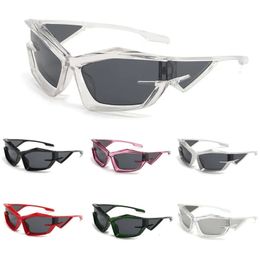 Sunglasses Frames Retro Y2K Fashion Outdoors Cat Eye Irregular Glasse Men Silver Mirror Goggles Unique Punk Sun Shades 231101