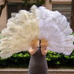 Natural Fans for Wedding Performance Party Stage Show Props Colorful Ostrich Feather Fan 45*100CM Customized