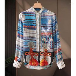 Women's Blouses Long Sleeve Ethnic Style Print Blouse Woman Tops Camisas De Mujer Women Shirt