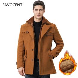Men's Wool Blends Winter Men's Casual Wool Trench Coat Fashion Business Medium Solid Thicken Slim Windbreaker Overcoat Jacket Male Plus Size 5XL 231101