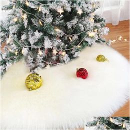 Christmas Decorations Christmas Decorations 38/68Cm Tree Skirt Round Plush Xmas Trees Base Er Carpet Mat Ornament For Home Year Party Dhr9X