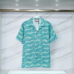 2023SS Men Designer Shirts Summer Shoort Sleeve Casual Shirts Fashion Loose Polos Beach Style Breathable Tshirts Tees Clothing 6 Colours Size M-3XL