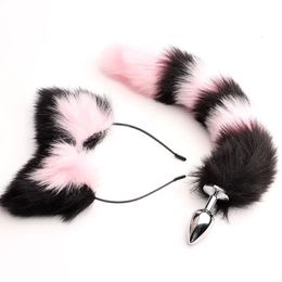 Adult Toys 40cm Tail Anal Plug Sexy Plush Cat Ears Headbands Set Butt Plug Tail Erotic Cosplay Sex Toys for Women Anal Masturbating 231101