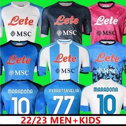 2023 Napoli Soccer Jerseys Football Shirt TOP 22 23 New Naples ZIELINSKI KOULIBALY Maglietta INSIGNE MERTENS Man Uniform OSIMHEN Kids Kit Maradona Commemorative