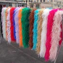 High Quality Feather Boa 6ply Natural Fluffy Ostrich Feathers Boa Scarf for Party Dress Skirt Sewing Decoration Plumas