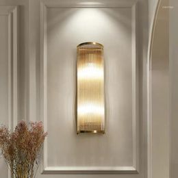 Wall Lamp Modern Luxury Light Clear Glass Strip Living Room Bedroom Bedside Aisle Stairs Decorative Fixtures