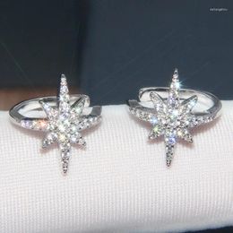 Stud Earrings YYSuniee Ear Clip 925 Sterling Silver Women'S Diamond-Studded Star Bone Personalized Jewelry