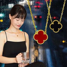 Van Clover Necklace designer New Red Clover Necklace Fashion Versatile Simple Washable Ladies Necklace with Box