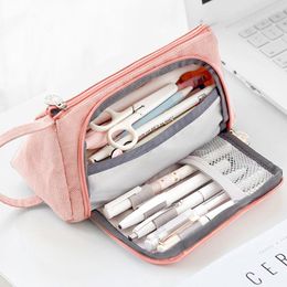 Pencil Bags 1pc Canvas Big Storage Case Kawaii Large Capacity Pencilcase School Pen Supplies Bag Box Pencils Pouch