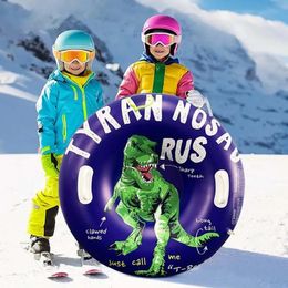 Sledding Foldable Skiing Snow Sleigh Snow Tube Inflatable Cold-resistant Ski Circle Kids Adult Ski Ring Skiing Thickened Sled With Handle 231101