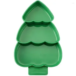 Plates 1pc Christmas Tree Fruit Plate Plastic Candy Dish Appetizer Dessert Nuts Snack Tray Kitchen Breakfast Tableware