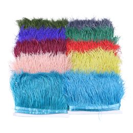 10 Meters/lot Natrual Feathers Trims Fringe 6-8CM Ostrich Plumas Trimming for Costume Dress Sewing Accessory Decoration