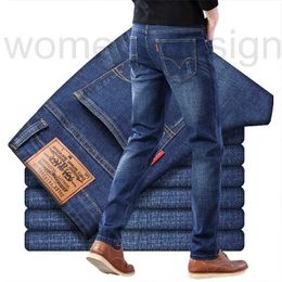 mens jeans Men's Jeans designer luxury Su Lee autumn fashion men's elastic straight tube loose casual large slim fit versatile pants smoke gray LLNL