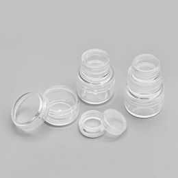 Jars Cosmetic Sample Empty Container, 5ML Plastic, Round Pot, Screw Cap Lid, Small Tiny 5G Bottle, for Make Up, Eye Shadow, Nails, Powder, Paint, Jewelry