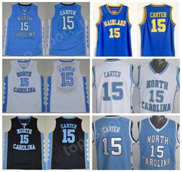 North Carolina Tar Heels Vince Carter Jerseys 15 Men College High School Florida Daytona Beach Mainland Carter Basketball Jerseys Blue Black