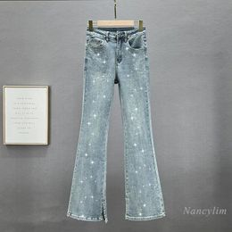 Women's Jeans Skinny Jeans for Women Spring Cloth High Waist Slimming Heavy Embroidery Drilling Denim Pants Long Trousers 231101