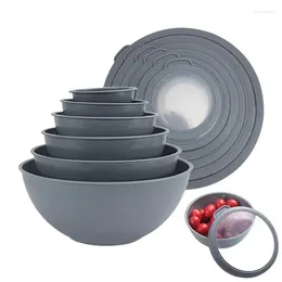 Bowls Salad Bowl Nesting With Lids Set Kitchen Accessories Microwave Safe For Restaurant Dormitory Apartment