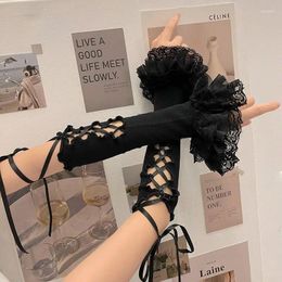 Women Socks 2023 JK Harajuku Lolita Oversleeve Gothic Dark Sexy Lace Bandage Arm Warmer Streetwear Cosplay Punk Y2k Emo Alt Sleeve