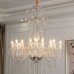 New European Style Crystal Chandelier Restaurant Light Villa Living Room Bedroom Lamps Luxury Hotel Duplex Building Large Chandelier