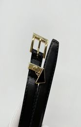 2022 Famous brand triangle women039s small belt black pin buckle belt top quality designer new leather waistband for woman girl5208467