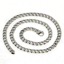 Collana con catene cubane Miami in argento sterling S925 massiccio al 100% per uomo donna gioielleria raffinata serratura 7mm 50 55 60CM catena con chiusura serbatoio X050290E